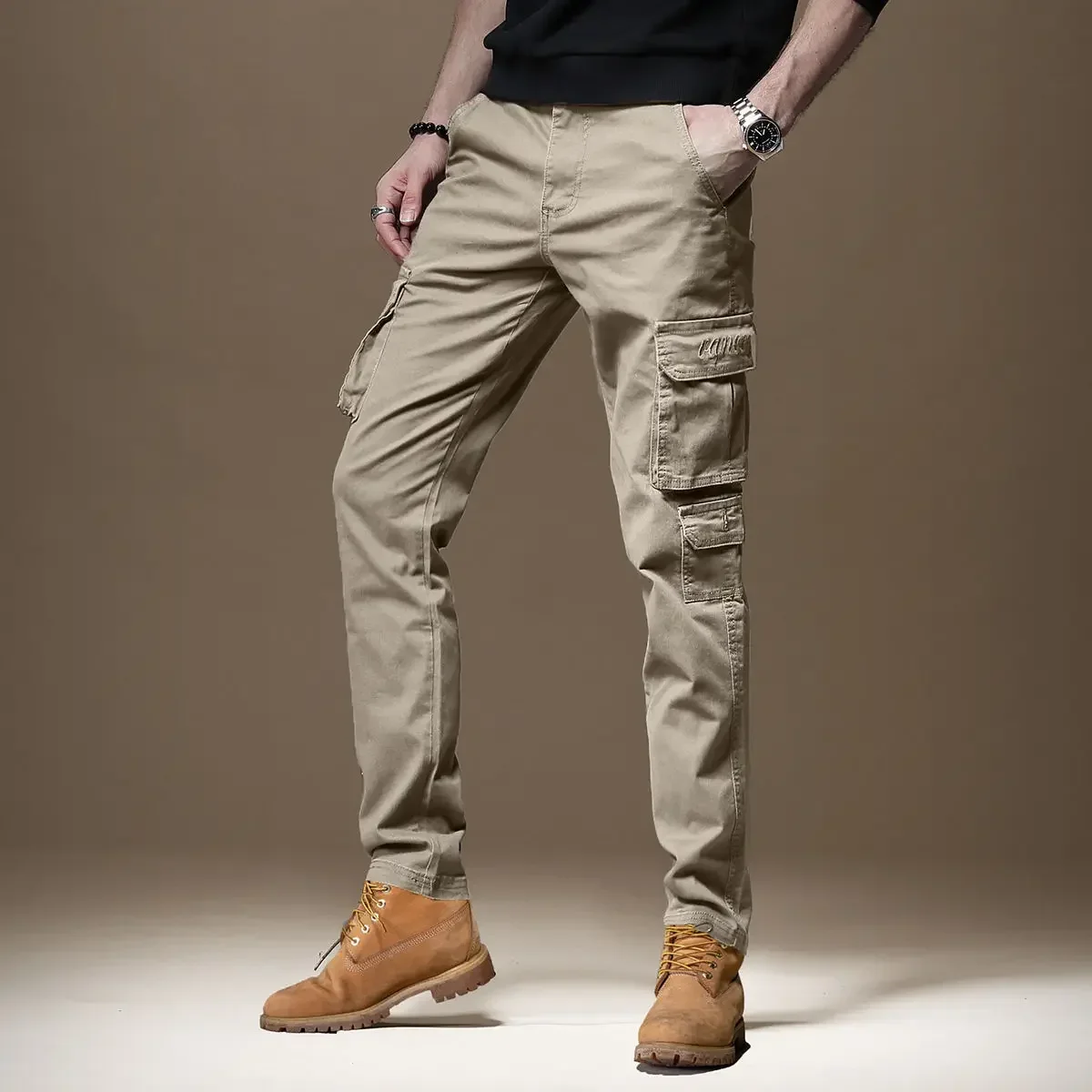 Trousers Man Black Slim Cargo  - огляд і ціна Woodworking Brand